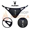 Tanga con transparencias negra Playboy